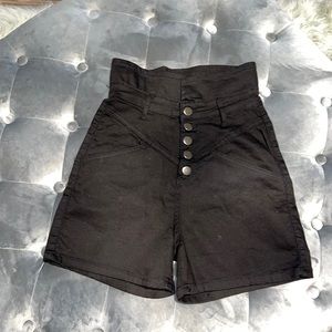 PrettyLittleThing Black High Waist Women Shorts